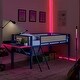 preview thumbnail 8 of 19, Single metal loft bed with rectangular desk, LED lights rattan g