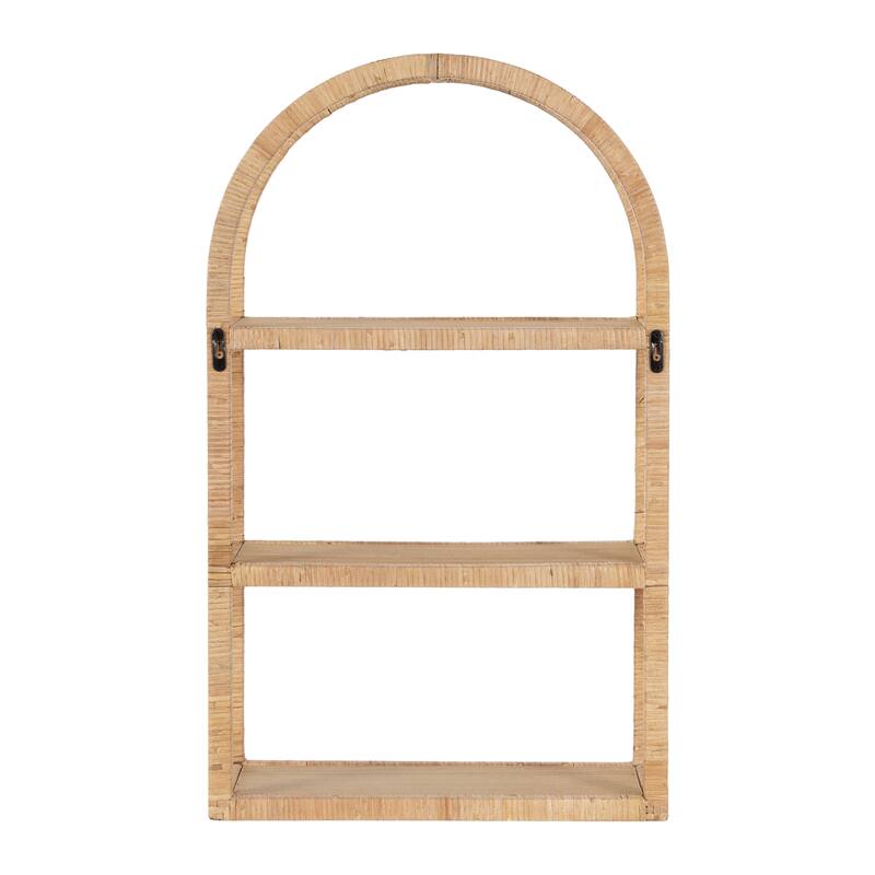 Kate and Laurel Rahmati Rattan Wall Shelf
