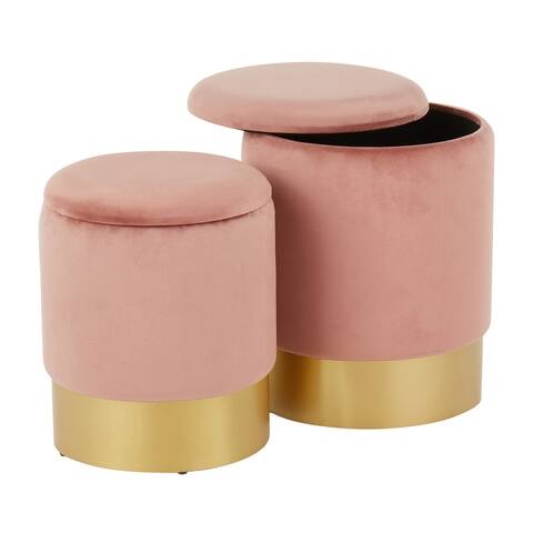 Silver Orchid Corday Contemporary Nesting Ottoman Set