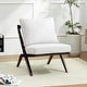 preview thumbnail 11 of 27, Modern Minimalist Solid Wood Lounge Chair off-white