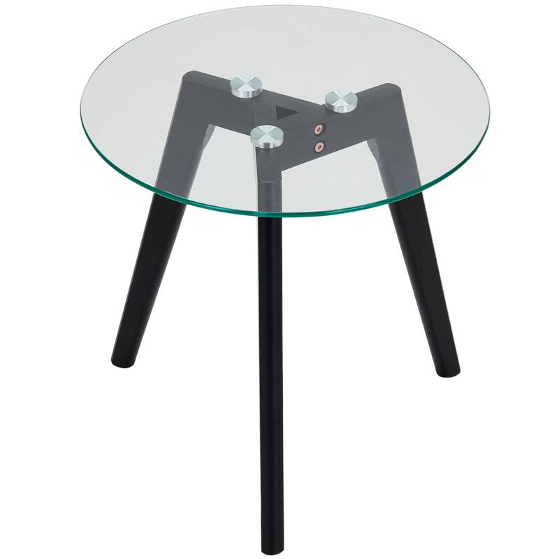 Set of Two Mixed Material Mid-Century Modern Glass Nesting Tables