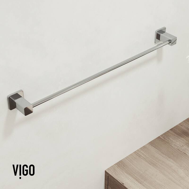 VIGO Meridian 4-Piece Bathroom Hardware Accessory Set with 24 in. Towel Bar, Toilet Paper Holder, Hand Towel Holder, Hook