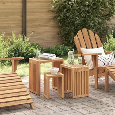 vidaXL Garden Side Table Brown Solid teak wood