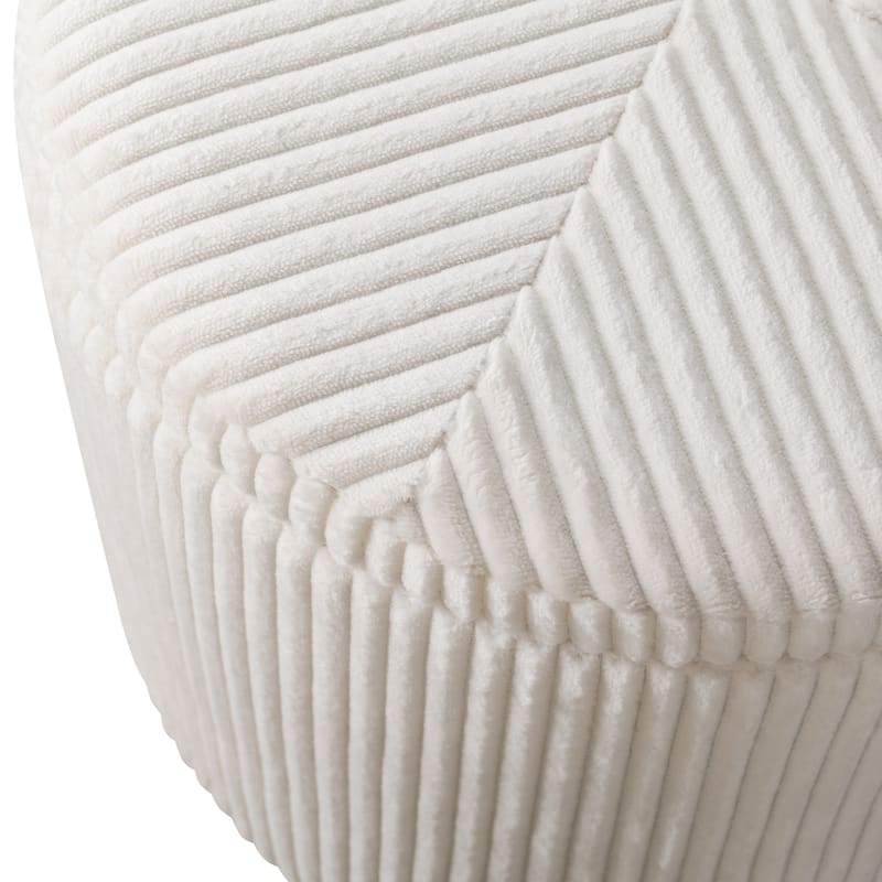 Adeco Round Velvet Storage Ottoman