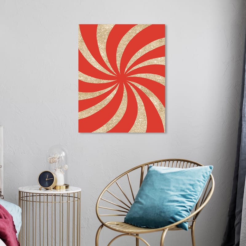 Wynwood Studio Canvas Abstract Retro Glam Candy Cane Red Glam Wall Art Canvas Print - 20 x 24