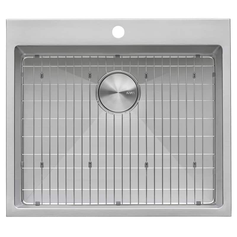Ruvati Topmount Laundry Utility Sink 25" x 22" x 12" Tight Radius Deep 16 Gauge Stainless Steel - RVU6015