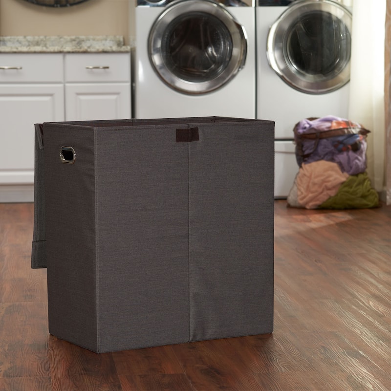 Household Essentials Collapsible Double Laundry Hamper Sorter - 14.0"L x 24.0"W x 26.0"H