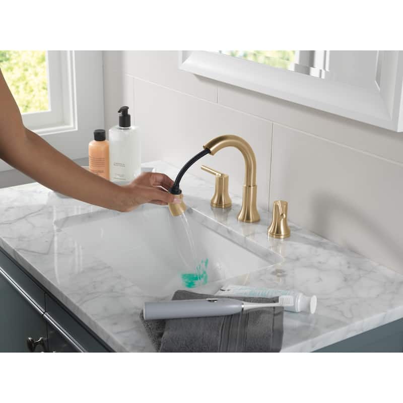 Delta 3559-PD-DST Trinsic 1.2 GPM Widespread Bathroom Faucet with Pull