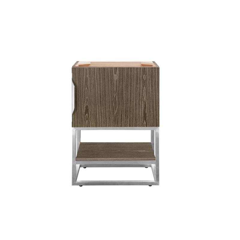 James Martin Vanities Columbia 24" Single Vanity Cabinet, Ash Gray - Brushed Nickel Finish