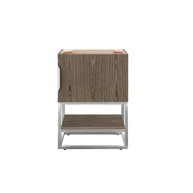 James Martin Vanities Columbia 24" Single Vanity, Ash Gray with White Glossy Composite Stone Top