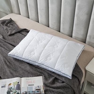 Royal Velvet Gel Fiber Quilted Surround Pillow - White