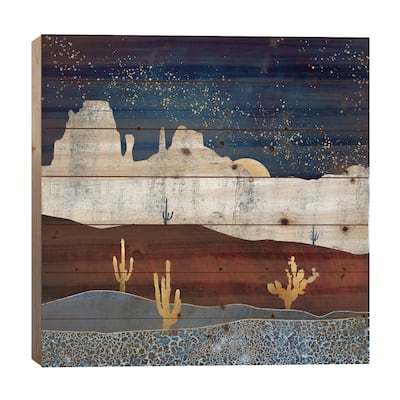 Moonlit Desert Print On Wood by SpaceFrog Designs - Multi-Color