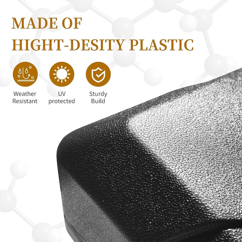 PURPLE LEAF 11ft Square Wood Pattern Patio Cantilever Umbrella with Base