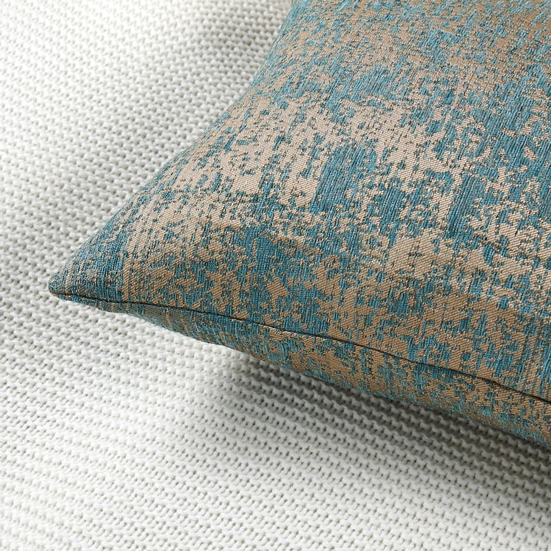 2-Piece Jacquard Chenille Zippered Lumbar Pillow Cover Set