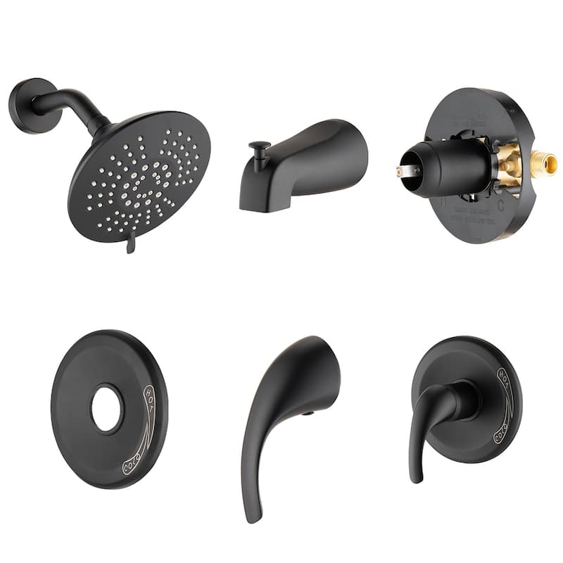 Single Handle Tub Spout and 5-functions Shower Head Set (Valve Included)
