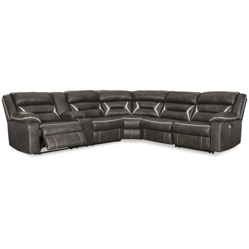 Signature Design by Ashley Kincord Black 4-Piece Power Reclining Sectional