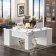 preview thumbnail 13 of 70, Modern Farmhouse L-Shape Desk with File Cabinet and Drawers, Homer Office Executive Desk with Charge Station