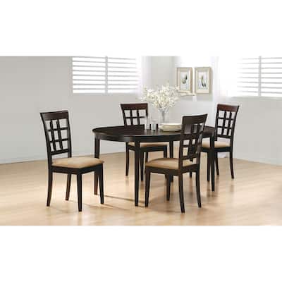 Gabriel Extension Leaf Dining Table Set Cappuccino
