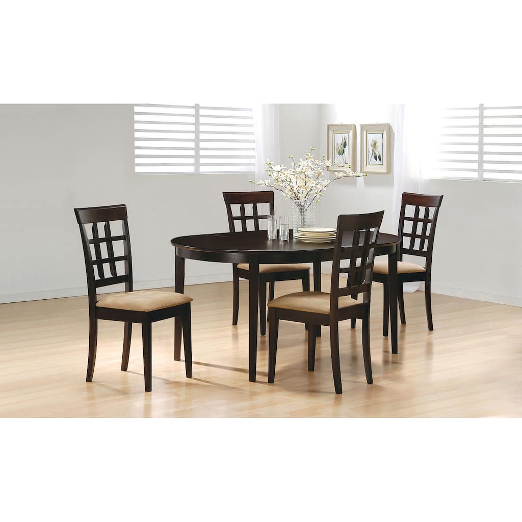 Gabriel Extension Leaf Dining Table Set Cappuccino