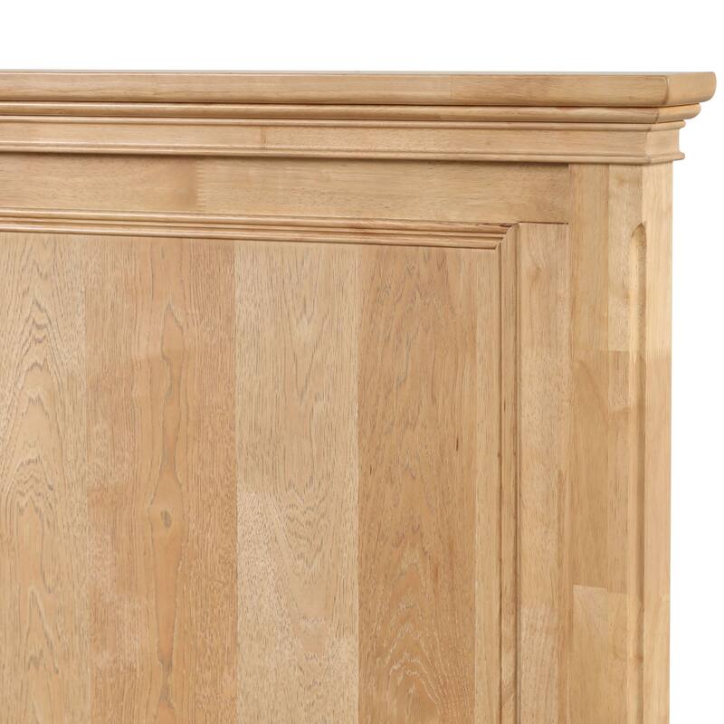 Furniture of America Wellington Farmhouse Natural Oak Solid Wood Kids Panel Bed