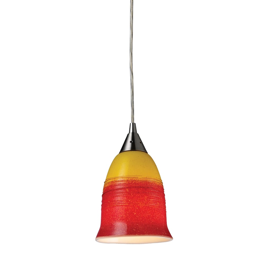 Elk Home Horizon Satin Nickel Glass 1 Light Pendant