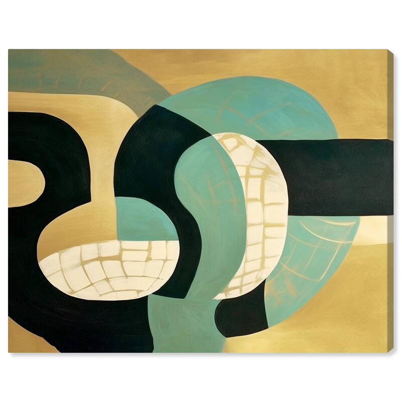 Wynwood Studio Canvas Abstract Abstract World Map Gold and Teal Modern & Contemporary Wall Art Canvas Print