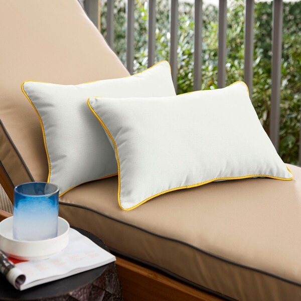 Yellow sunbrella deals outdoor pillows