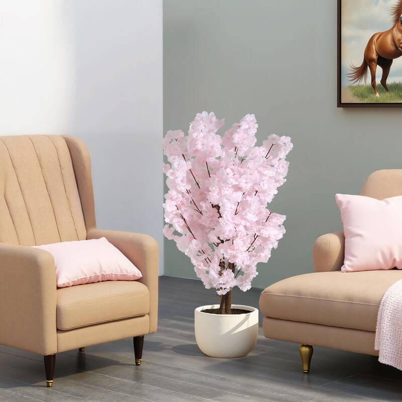 43" Artificial Cherry Blossom Tree with Decorative Pot