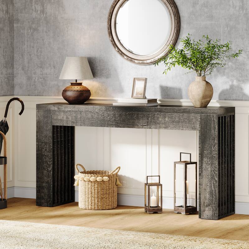 59'' Wood Console Sofa Table Behind The Couch for Entrance, Hallway - Black