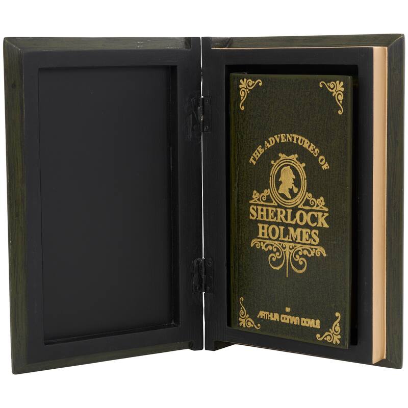 Blue, Green, Brown or Red Wooden Storage Faux Book Box (Set of 2)