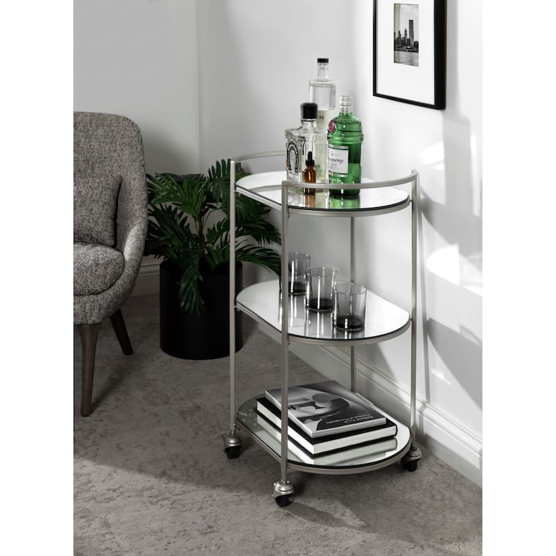 Kate and Laurel Vasseur Metal Bar Cart - 19x15x30
