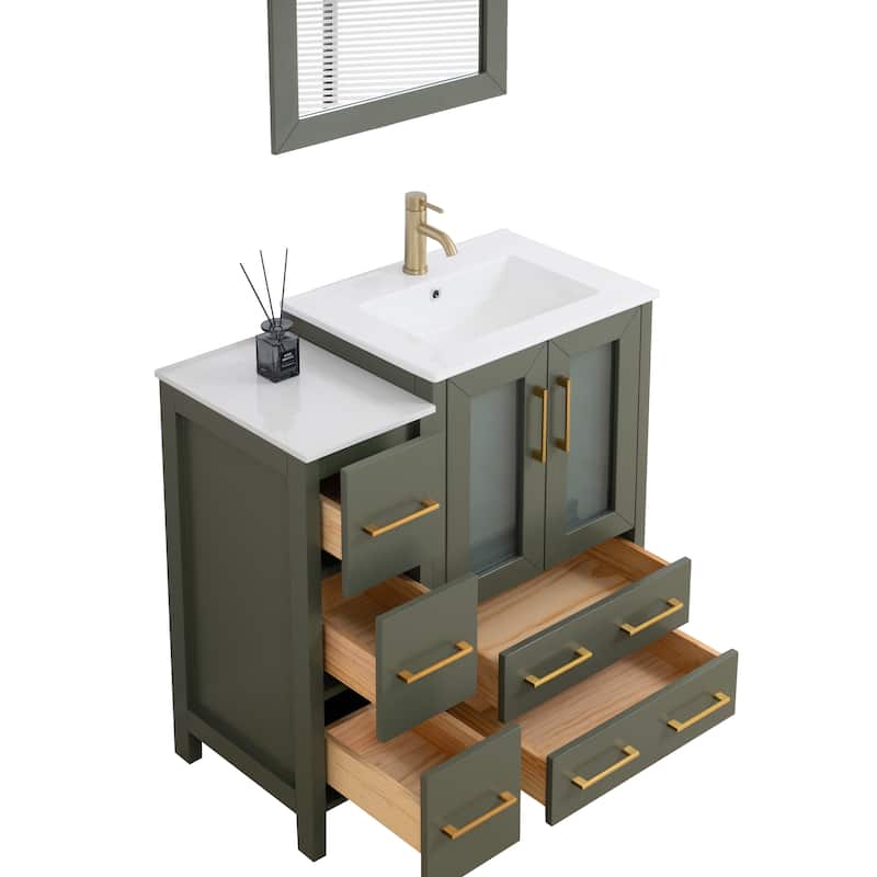 Vanity Art 36-Inch Single Sink Bathroom Vanity with Top & Free Mirror - 36 X 18.1 X 35.8