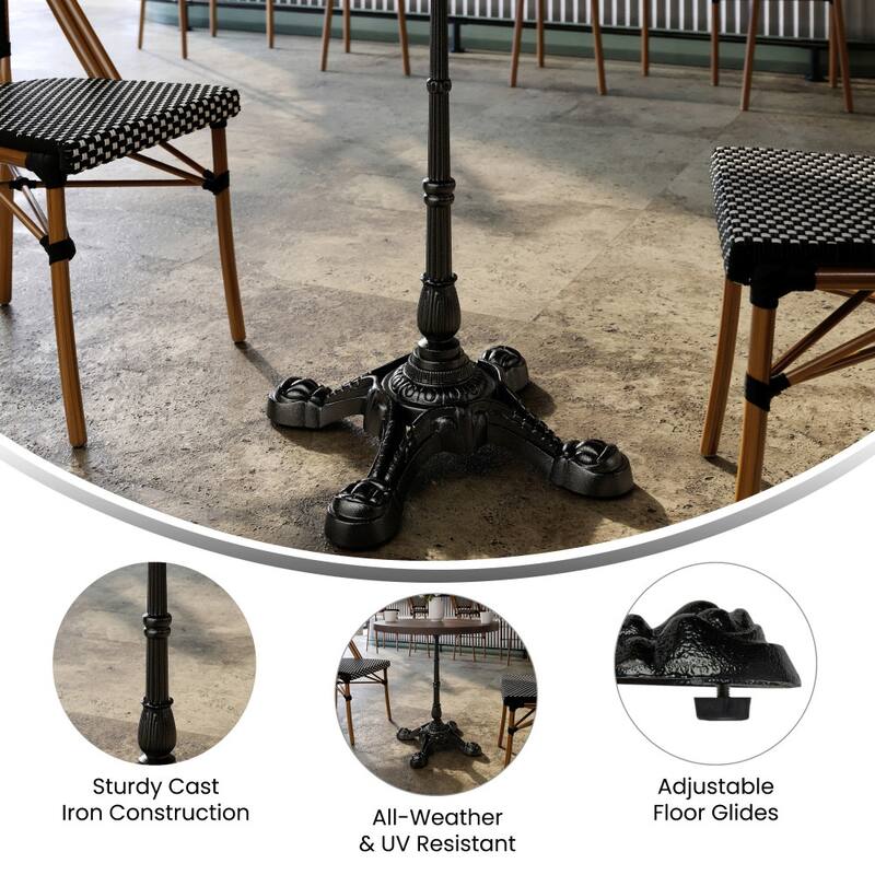 Commercial Indoor/Outdoor Cast Iron Bistro Table Base - 22.75"W x 22.75"D x 28.25"H