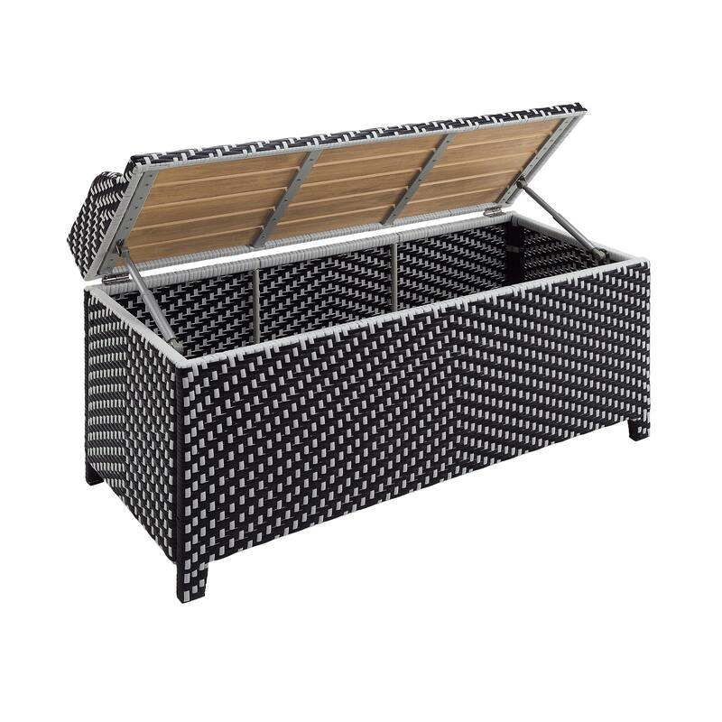 Courtnie Beach Aluminum Outdoor Poolside Storage Bench by Furniture of America