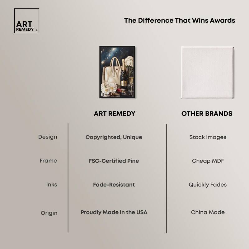Cheers to Starry Glam Canvas by Art Remedy
