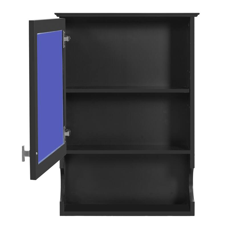 GDFStudio - Larenta Modern Wall-Mounted Bathroom Medicine Cabinet with Mirror, Adjustable Shelves & Half-moon Silhouette - 20"W