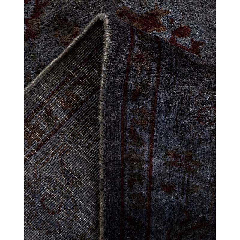 Overton Hand Knotted Wool Vintage Inspired Modern Contemporary Overdyed Gray Area Rug - 2' 7" x 4' 2"