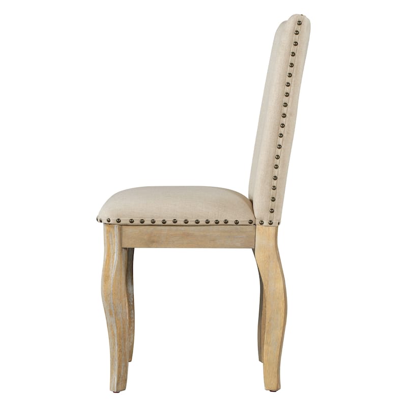 Dining Chairs Wood Upholstered Fabirc Dining Room Chairs Set of 4