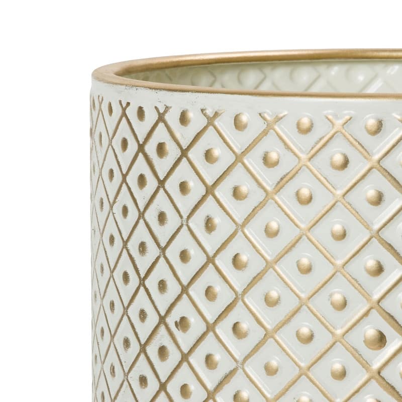 2-Piece Modern Metal Planter Pot With Peg Base