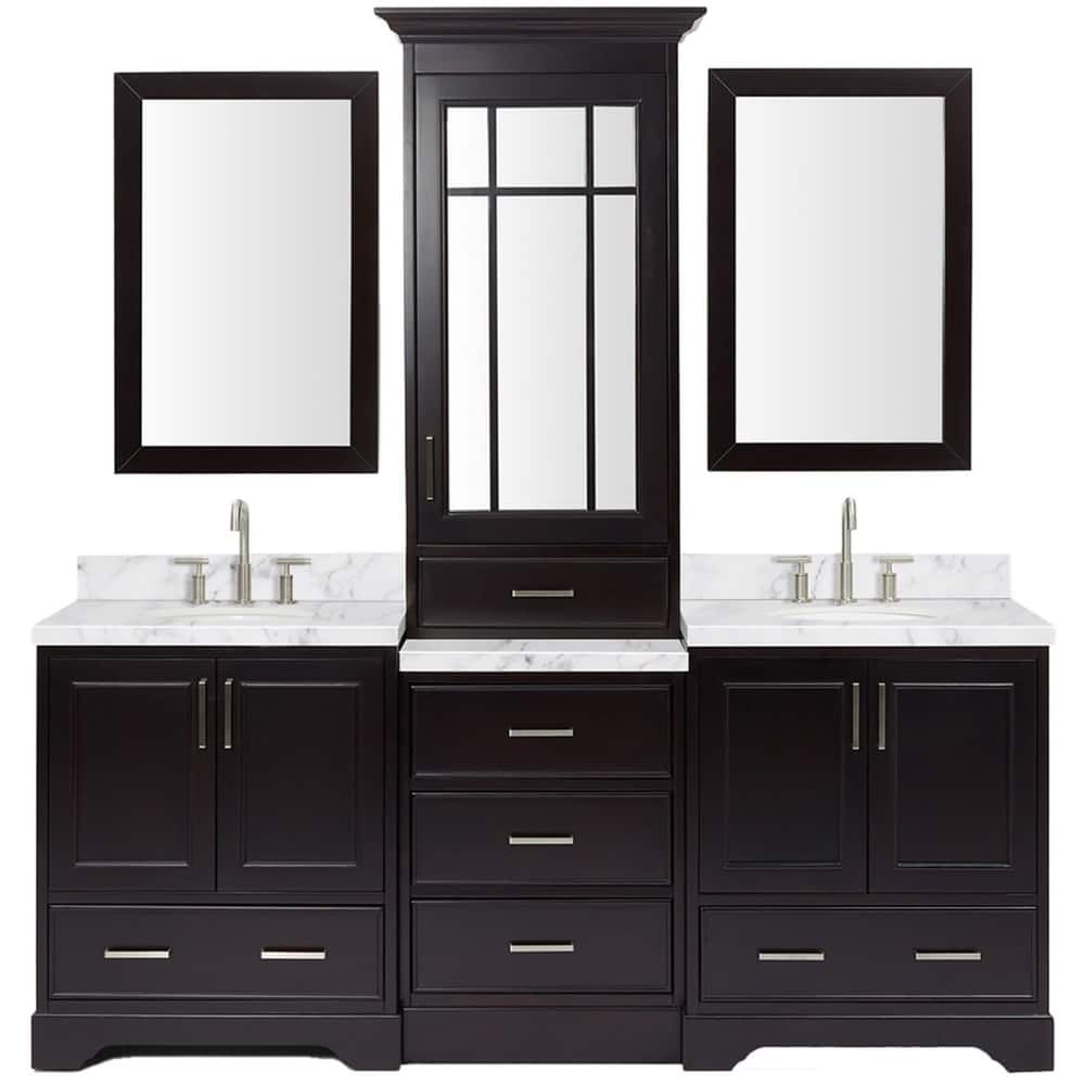 Ariel M085DCWO Stafford 84" Free Standing Double Oval Basin Vanity Set