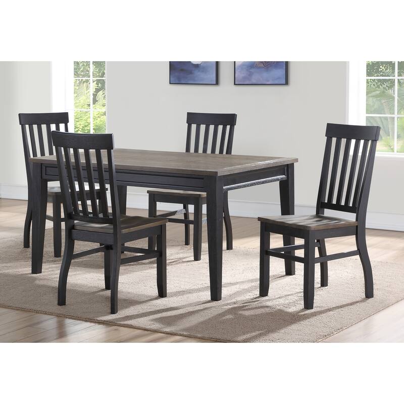 Steve Silver Ralston Two-Tone Ebony and Driftwood Dining Chair,Set of 2