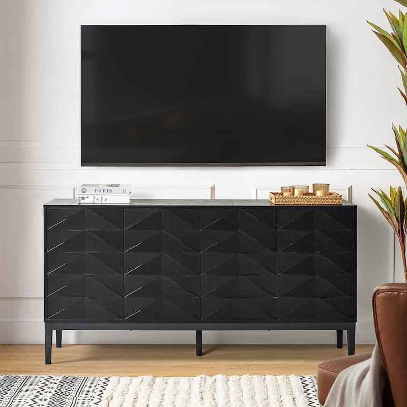 Dennis Contemporary 63"Wide 4-Door Sideboard with Adjustable Shelves