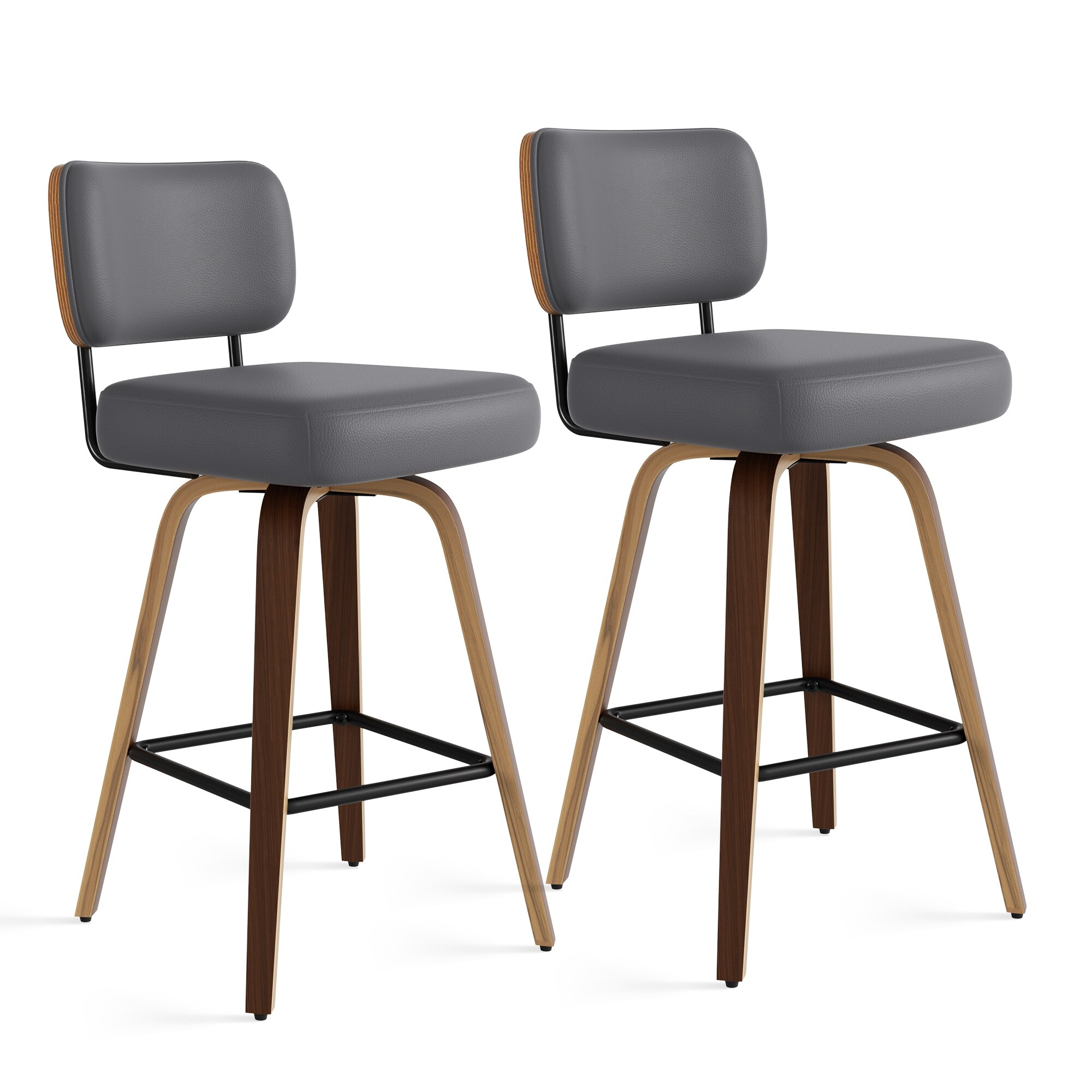 HOMYKA Swivel Bar Stools Set of 2