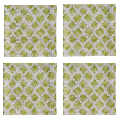 Split P Green Watercolor Geo Napkin Set of 4 - 20" x 20"