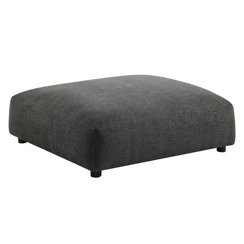 Solace Modular Upholstered Fabric Armless Chair and Ottoman Set