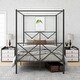 preview thumbnail 3 of 6, Vintage Metal Canopy Bed Frame - Full Size for Timeless Bedroom Style