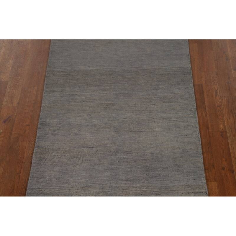 Contemporary Gabbeh Runner Rug Hand-Knotted Wool Carpet - 2'8"x 9'5"