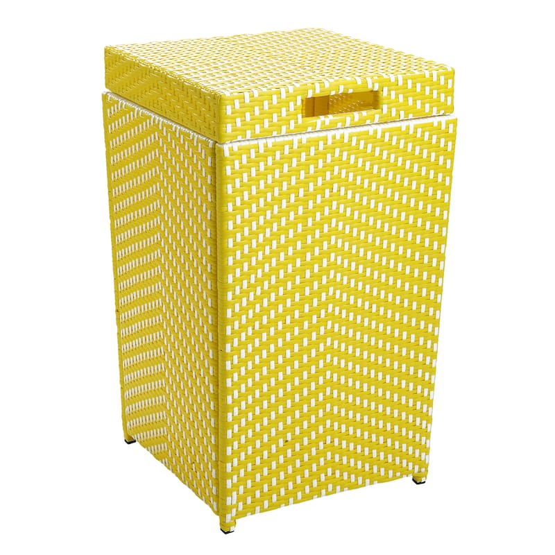 Courtnie Contemporary Wicker Outdoor Poolside Towel Hamper by Furniture of America