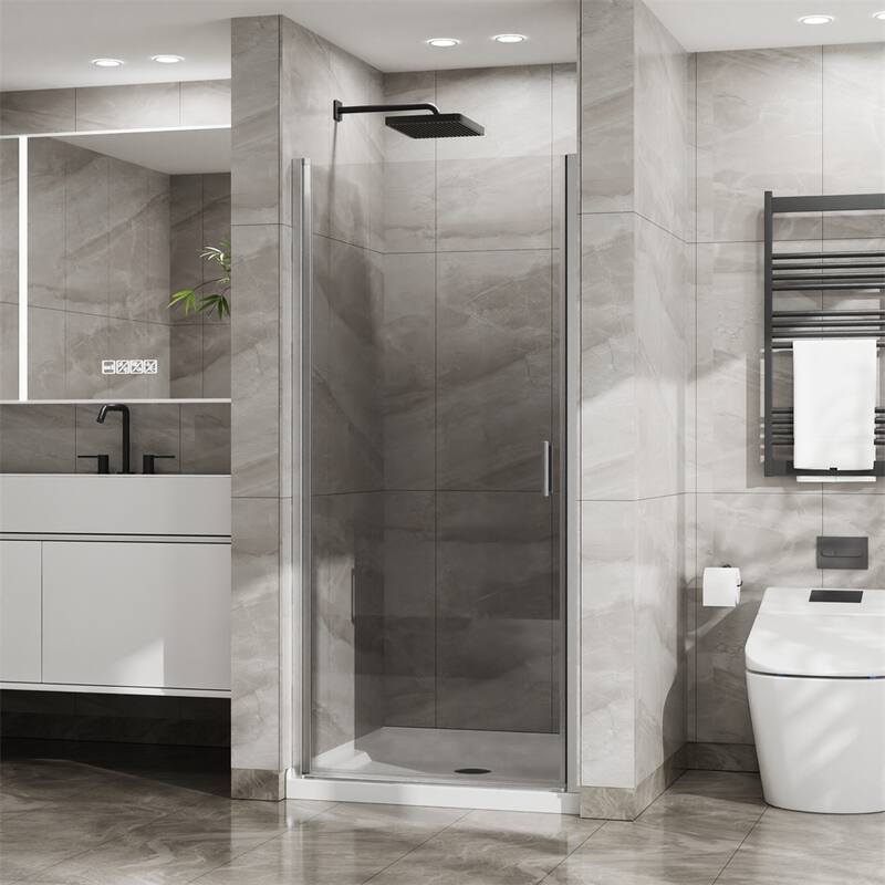 34"x 72" Pivot Shower Door Combo w/35.4" White Acrylic Shower Base