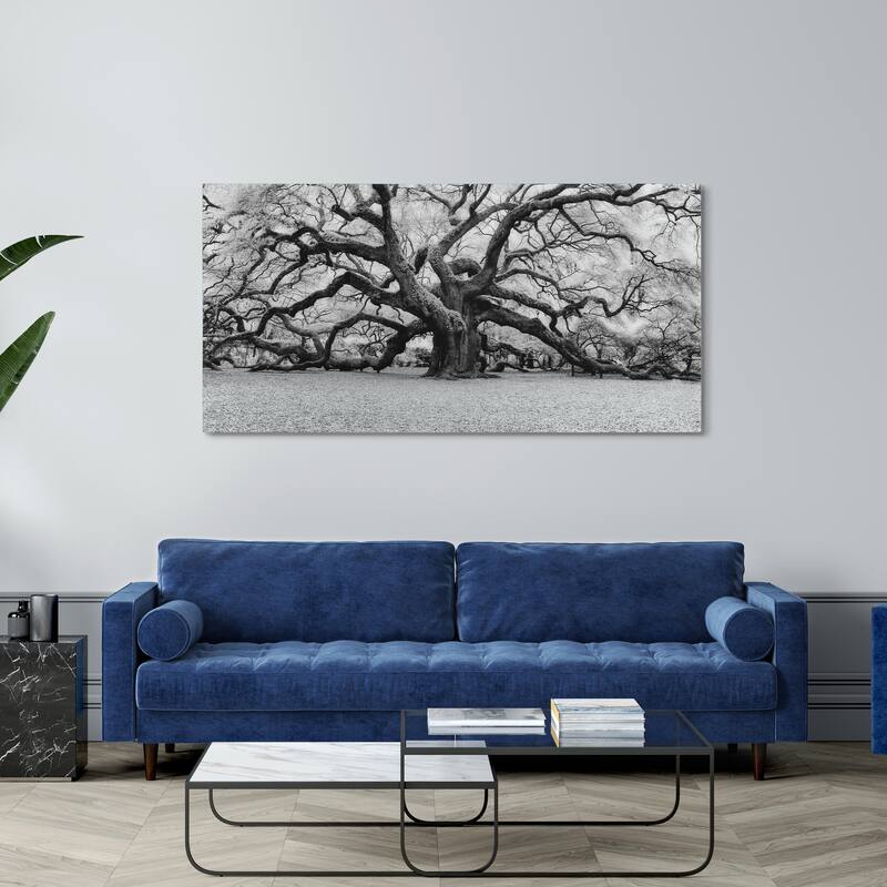 "The Angel Oak" Frameless Free Floating Tempered Art Glass Wall Art by EAD Art Coop